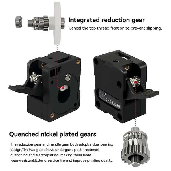 Til HGT Dual Gear Reduction Extruder Højpræcisionsfødning Fleksibelt Filament Tilgængelig til CR10 Ender3 CR6SE 3D-printer