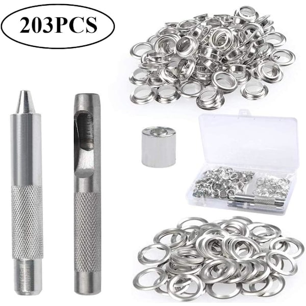 Grommet Öglett Kit, 100 Set Öglett 10mm Öglett, Presenning