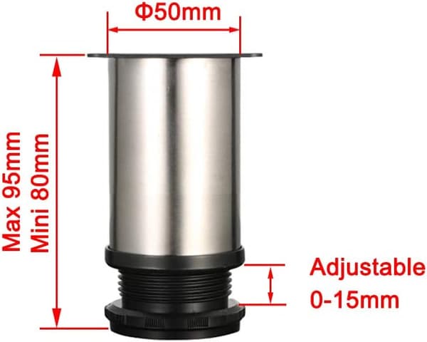 4 Justerbara Ben 8cm Höjd Förtjockade Skåpsben Bordsben Möbler