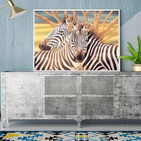 Firkantet Diamantmaleri Komplet Zebra 5D Firkantet Diamantmaleri