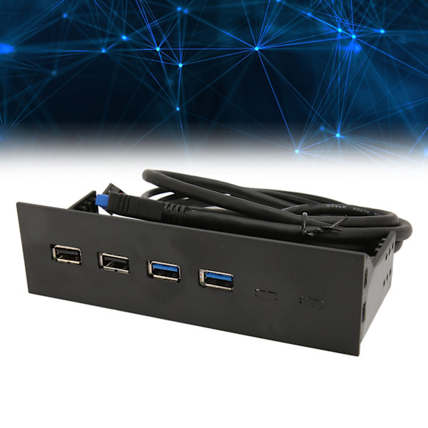 USB 3.0 Expansionsfrontpanel 8-portars hubb med stabil och allmänt använd anslutning Supersnabb dataöverföring Bakåtkompatibel Plug and Play för