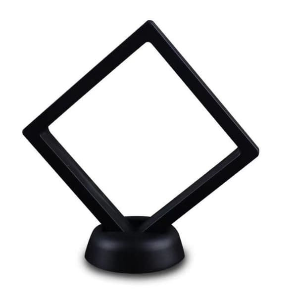 1 st 70*70 mm Svart 3D flytande smyckesmynt displayramhållare b