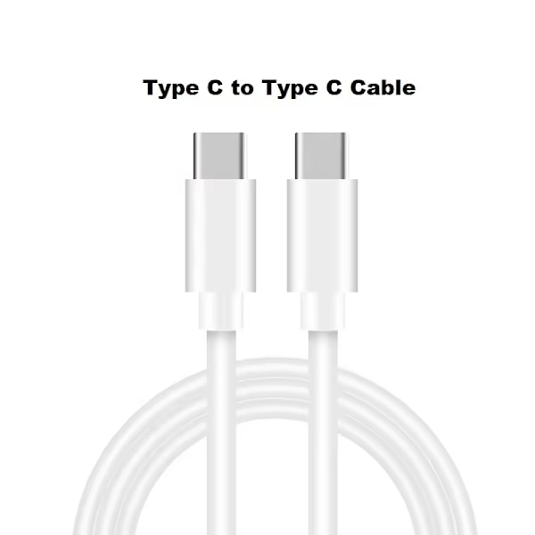 2-PACK 2m snabbladdningskabel USB-C till USB-C Vit