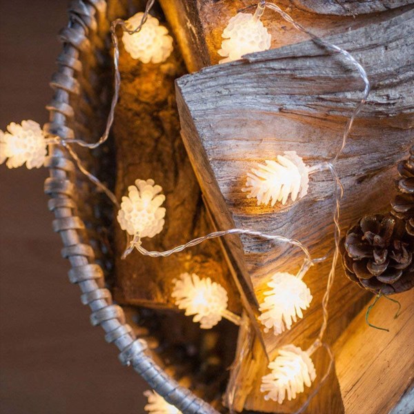 Pinecone ljusslinga jul fest LED ljusslinga batteri