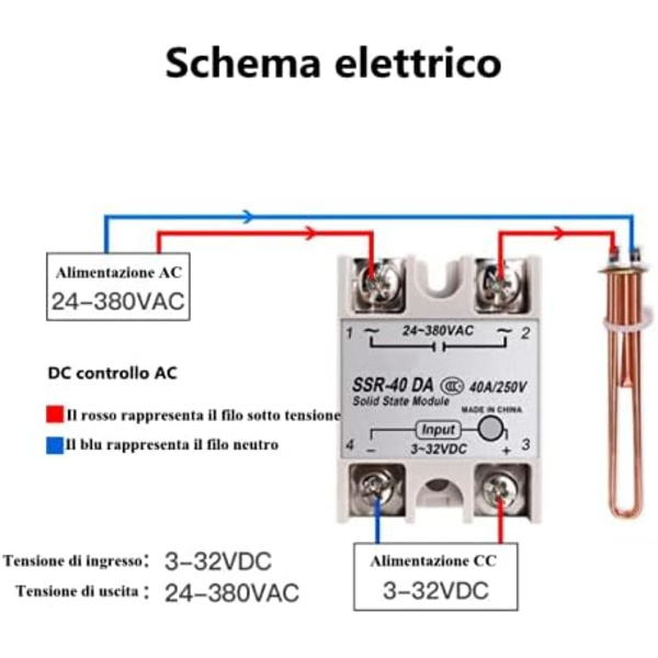 Relais à Semi-Conducteurs Monophasé DC-AC SSR-40DA 40A