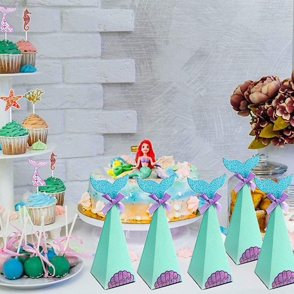 20PCS Mermaid Gift Box Party Mermaid Favor Bags Mermaid Candy