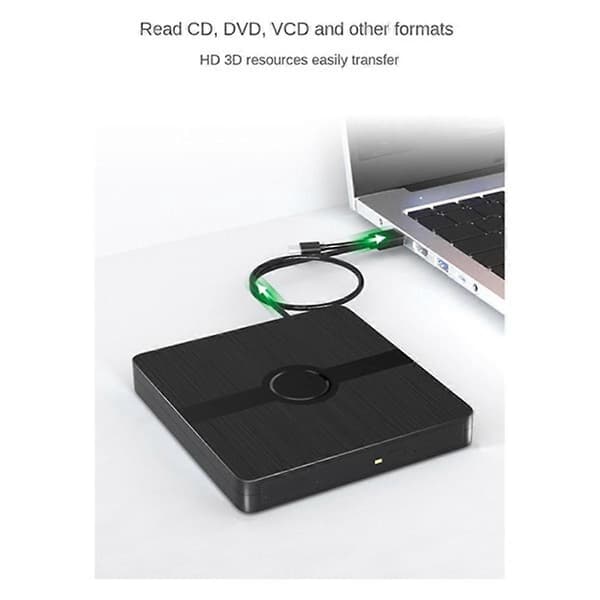 Ekstern DVD-stasjon USB 3.0 Bærbar Optisk Stasjon CD DVD Brenner Spiller Leser for Bærbar PC