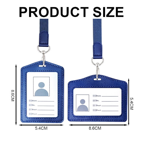 2-pack läder ID-korthållare, vertikal/transversal ID