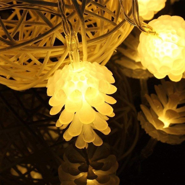 Pinecone ljusslinga jul fest LED ljusslinga batteri