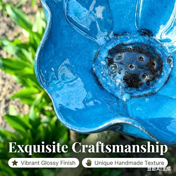 Blå udendørs blomsterformet fuglevander / fuglebad / fuglefoderbræt