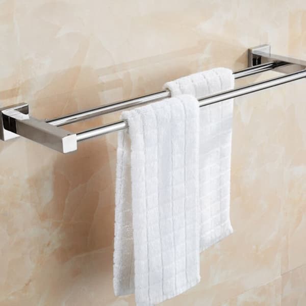 Dobbelt Håndkleholder, 60cm Selvklebende eller Veggmontert Rustfritt Stål