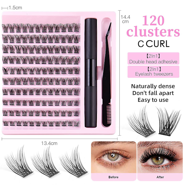 Diy Lash Extension Kit, lash Clusters With Bond And Seal Individual Lashes Kit 110 pcs