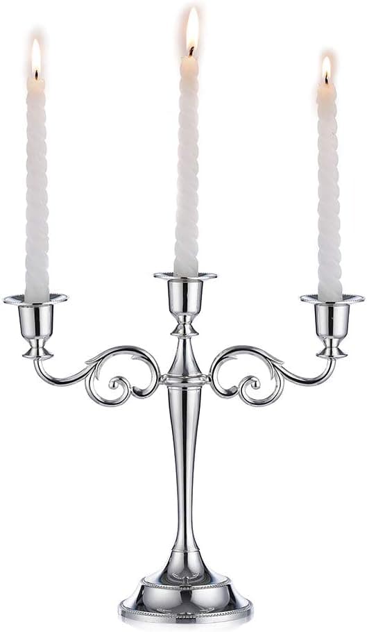 3 Lysestaker til Bryllup, Sinklegering Lys, Spisebord, Ca