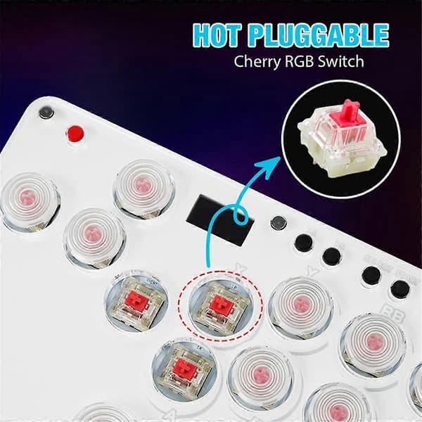 Fighting Stick Controller til PC Switch Farverig Arcade Joystick Fight Stick Game Controller