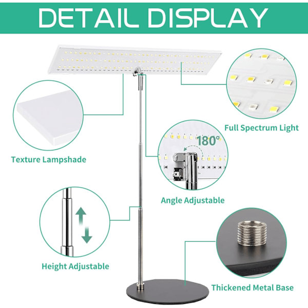 Växtlampa, odlingslampa, 2 st fullspektrumlampor 240 LED-odling, med automatisk på/av-timer 4/8/12H, växtlampa för små växter 120 LED lights