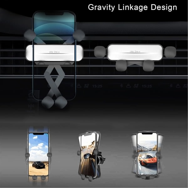 CQBB Biltelefonhållare, Gravity Universal Telefonhållare Smartphonehållare med luftventil med 360° rotation, för Phone12/12 Pro, Samsung