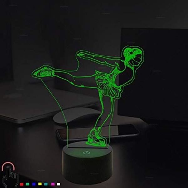 3D LED Konståkning Nattlampa Drivs Fjärrkontroll Tou