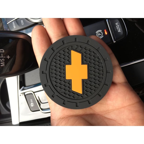 Chevrolet Bilkopsholdere 2PCS, Biltilbehør 2,75 tommer, Anti Slip Insert Coaster, Velegnet til de fleste bilinteriører, Biltilbehør
