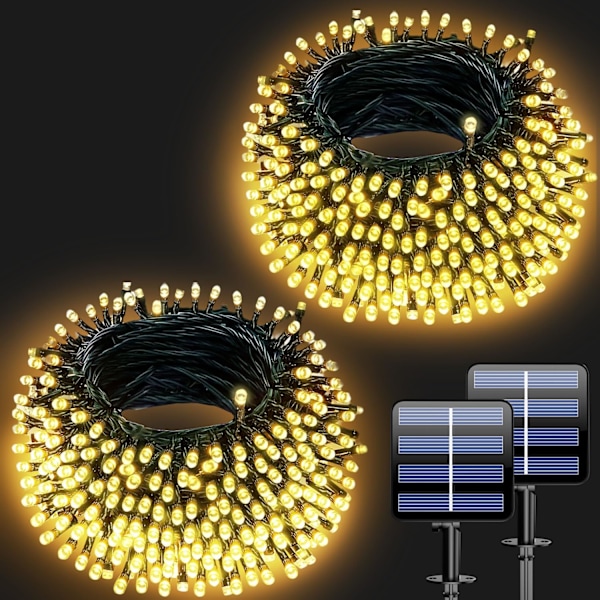 20m Solar String Lights, Weatherproof with 8 Modes for Garden Wedding Decor