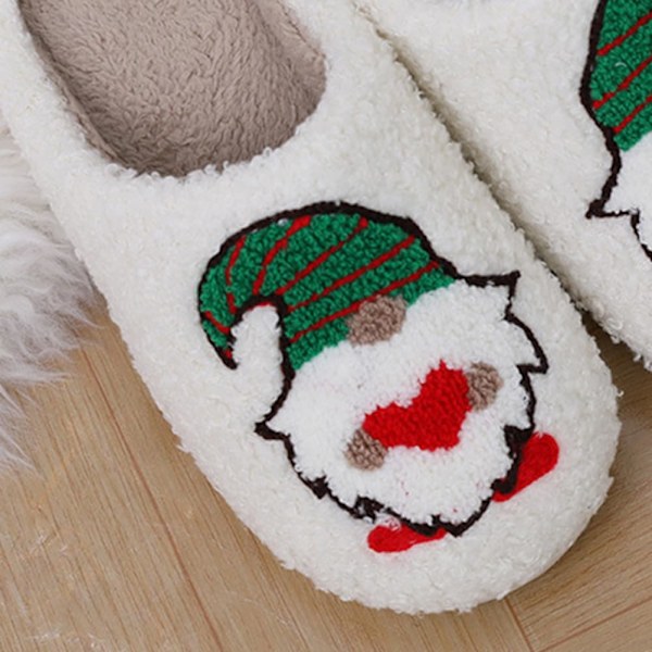 Roliga älg-julklapps-tofflor, mysiga plysch-tofflor för inomhusbruk för kvinnor och män Dwarf M 42/43 EU