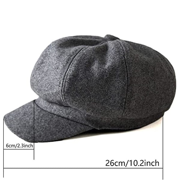 Solskydd för damer Basker Girls Newsboy Cap Japansk målarhatt för höst (svart)