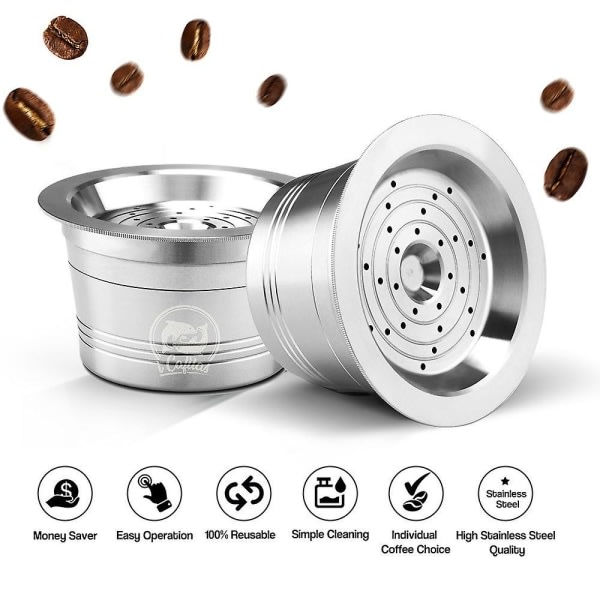 Återanvändbara kaffekapslar i rostfritt stål Återanvändbara kaffekapslar