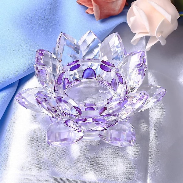 Crystal Flower värmeljusstake, färgglad glasljusstake, votive ljusstake med presentförpackning för romantiska ljusmiddagar, bröllop, badrum,