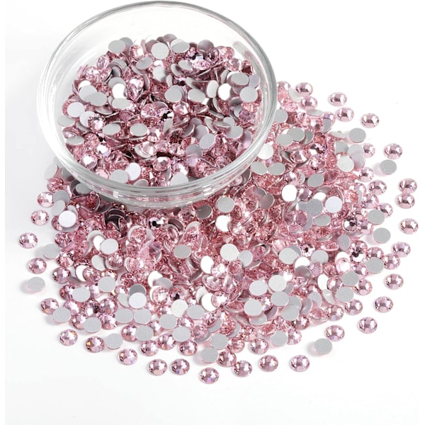 14400 stk Lyse Rosafarget Flatback Rhinestones for Håndverk, SS10, 2,7-2,9 mm Lt.Rose/Lt.Pink SS10/14400pcs
