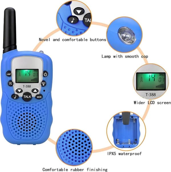 2-pak Walkie-Talkies til Børn – 3 km Rækkevidde, Flere Farver Tilgængelige Rosa