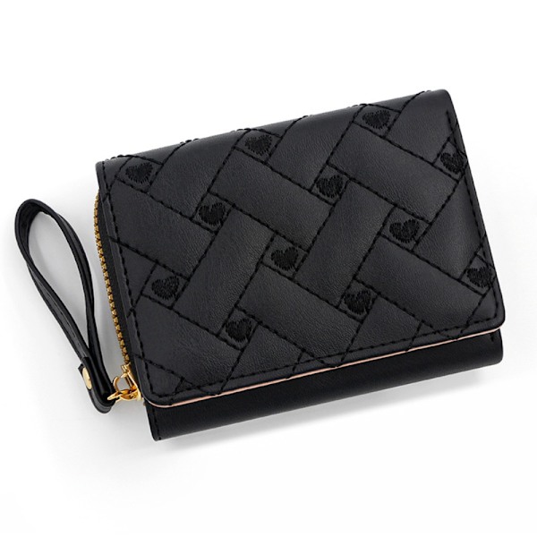 Broderet Love Wallet Møntpung LILLA - spot salg Purple