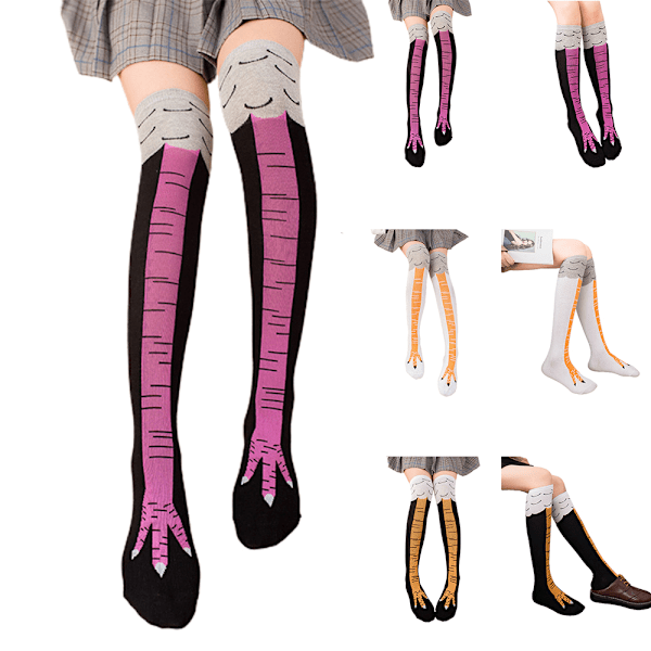 Julekyllinge-bensstrømper Lange 3D Cosplay Julestrømper hvide white Long