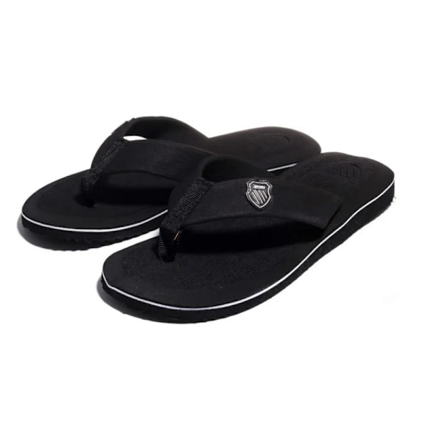 2024 Nya Skor Män Sommar Män Flip Flops Hög Kvalitet Strand Sandaler Anti-Slip Zapatos Hombre Casual Skor Man Tompar svart 44
