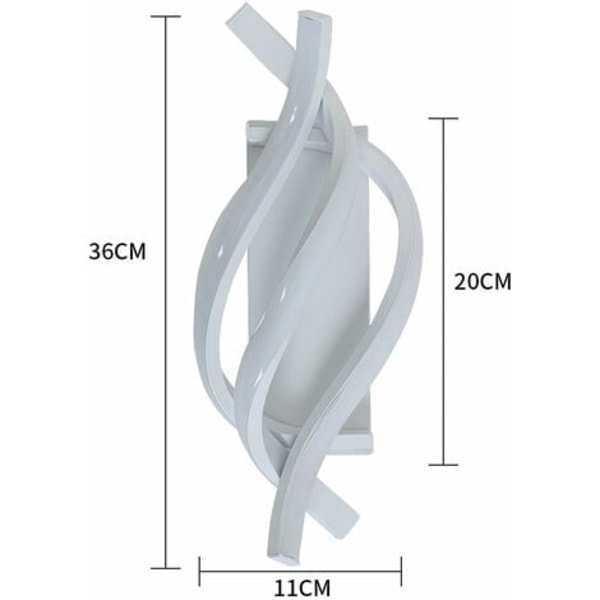 LED-vegglampe, 18W innendørs moderne vegglampe, kreativ metallvegglampe for soverom hjem korridor stue trapper