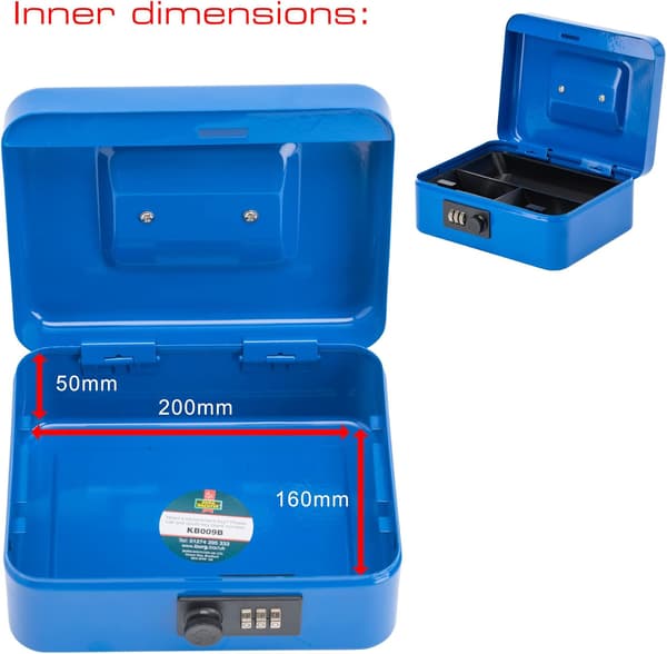2CBL 8\" Kombinationslås Pengeskab, Blå Blue_max Blue