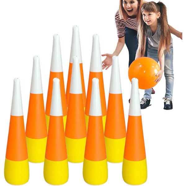 Oppustelig Bowling Sæt til Børn, Motorikudviklingslegetøj til Indendørs/Udendørs Sjov