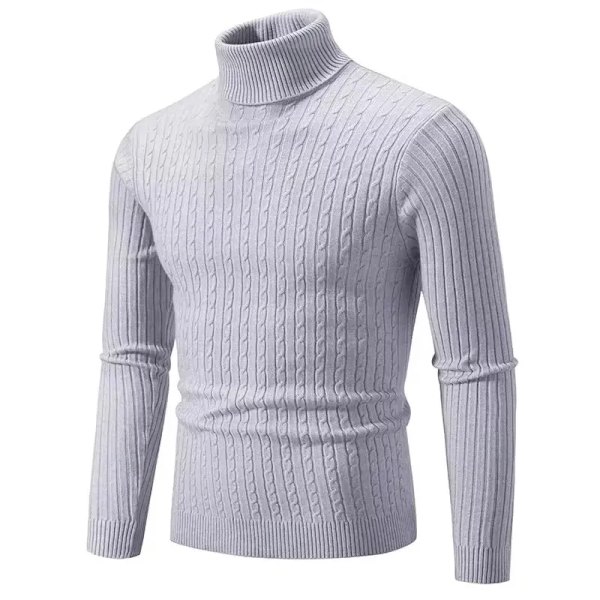 Hög Hals Tröja Pullover Stickade Varm Casual Män Kläder Stickade Tröja Män 04-beige Asiatisk 2XL(60-85Kg)