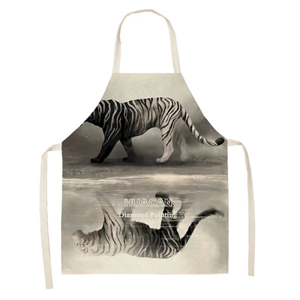 Kvinners Kjøkkenforkle Naturlige og Dyrestiler Restaurant Kokk Bartender Vanntett Forkle for Menn og Barn Maling Forklær wq-0009082- 55X68CM(L)