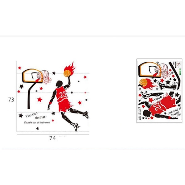 Väggdekal för att kasta basket inomhus väggdekal Gör-det-själv-konst-väggdekal (23 Basketboll 74*73 cm)