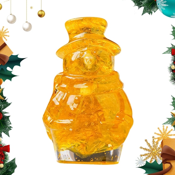Krystal Snemand Figurer - 3D Julekollektion Miniature, Gul Additive color yellow