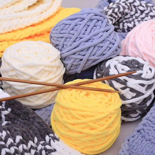 100g Chenille Scarf Tråd för stickning Gör-det-själv-material Färgglatt handstickat garn för handstickning Virkat tjockt ullgarn ull 22