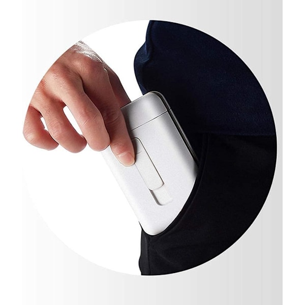 Hvit - Bærbar sigarettbeholder for 20 sigaretter - med vindtett sigarettlighter, USB oppladbar