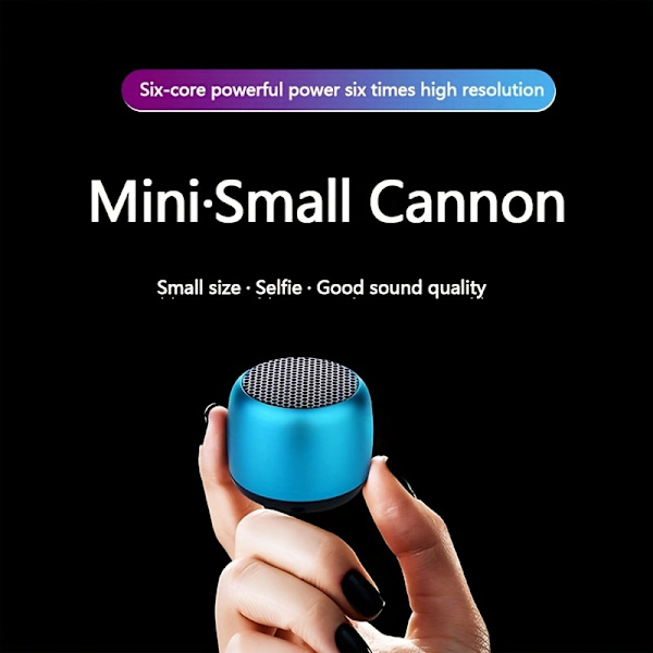 Liten stålkanon: Bärbar musikspelare Mini M1 trådlös högtalare med subwoofer för HD-surroundljud