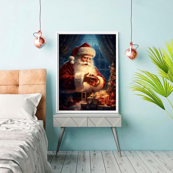 Gør-det-selv julemanden diamantmaleri, jul 5D diamant