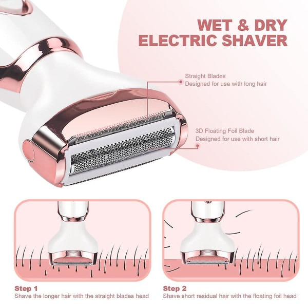 4 i 1 elektrisk barbermaskin for kvinner USB oppladbar vanntett barbermaskin for kvinner