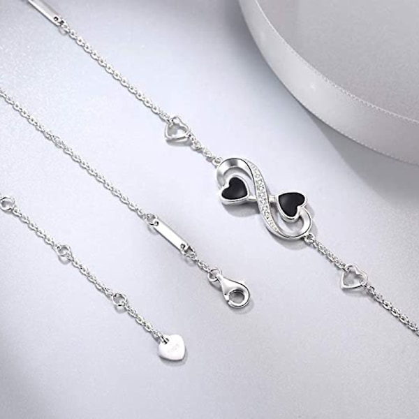 Ankelarmbånd for kvinner, 925 sterling sølv charm justerbar ankel