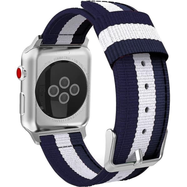 SQBB Kompatibel för Apple Watch Band, Finvävt Nylon Justerbart Ersättningsband Sport Strap Fit iWatch