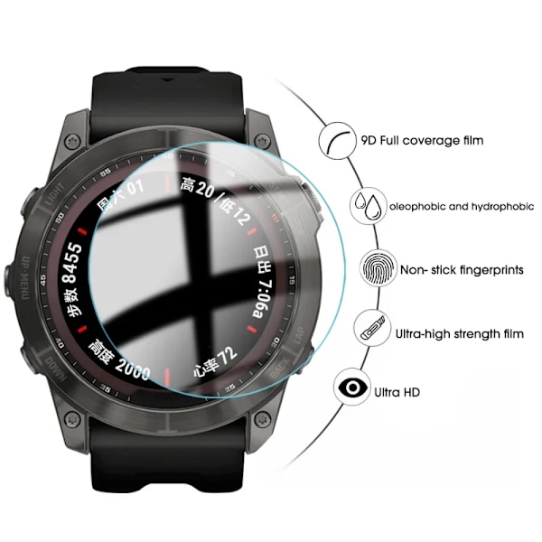 Härdat glas för Garmin Fenix 7 7S 7X 6S 6X Pro Sapphire HD skärmskydd film för Fenix 7 7S 7X smartwatch tillbehör för Fenix 6S 2PCS