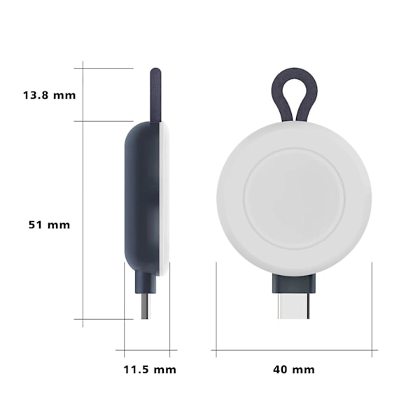 Bærbar trådløs oplader Power Banks Egnet til Applewatch Til Iwatch 2/3/4/5/6/7 Magnetisk USB Hurtigoplader Dokningsstation S