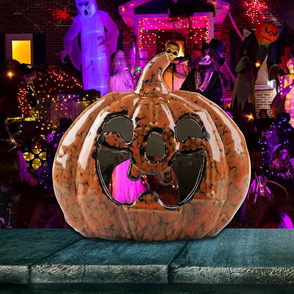 Halloween pumpa värmeljusstake | Pumpa ljusstake | Värmeljusstake Dekorativt För Halloweenfest