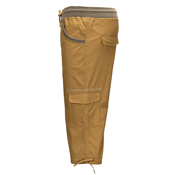 Damer Sommer Fritid Cargo Bukser, Ensfarvet Casual Bukser, Lige Ben Capri Bukser, Løs Fritid Bukser, Høj Talje Bukser, Lommer Lounge Bukser Light Ginger Yellow S